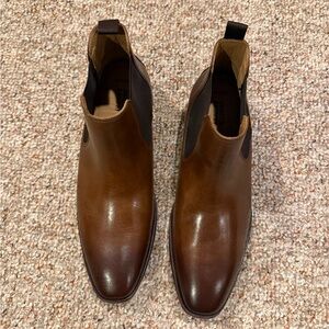 Johnston & Murphy Chestnut Leather Ankle Boots